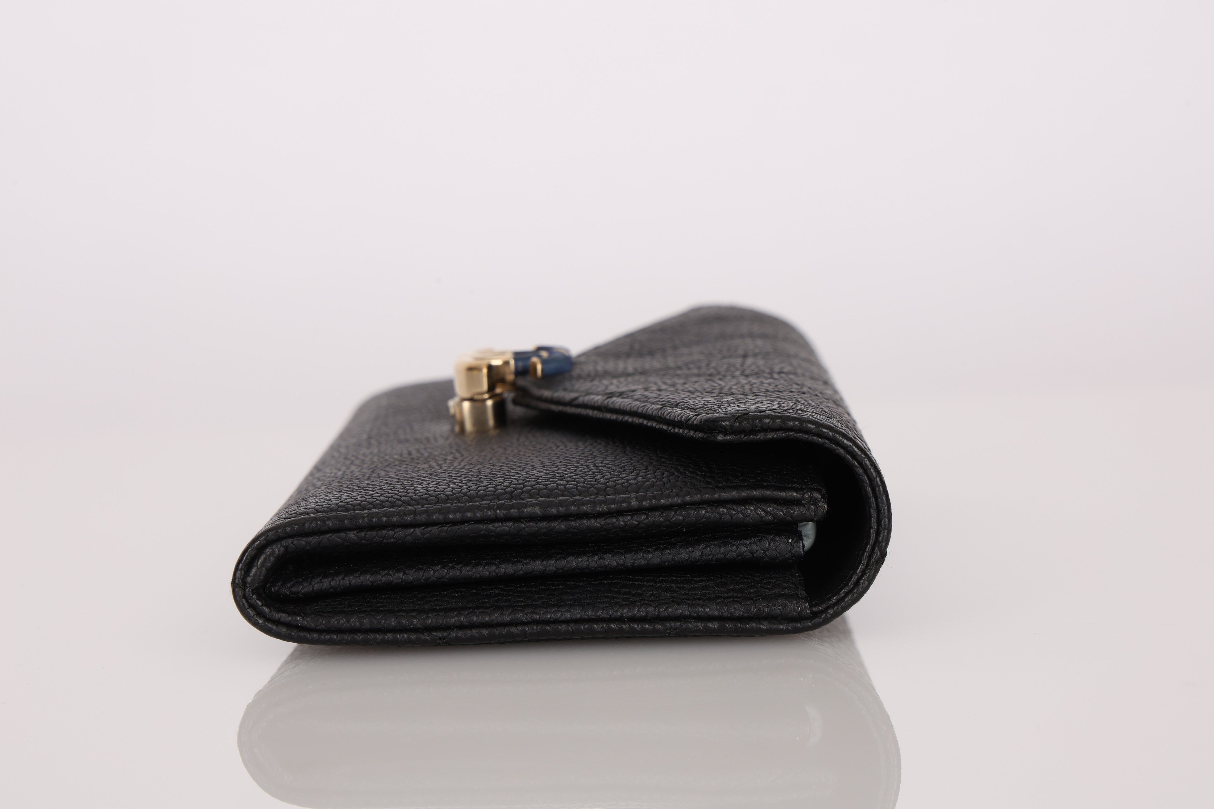 Chanel Thread Around Long Wallet Black Caviar CGHW