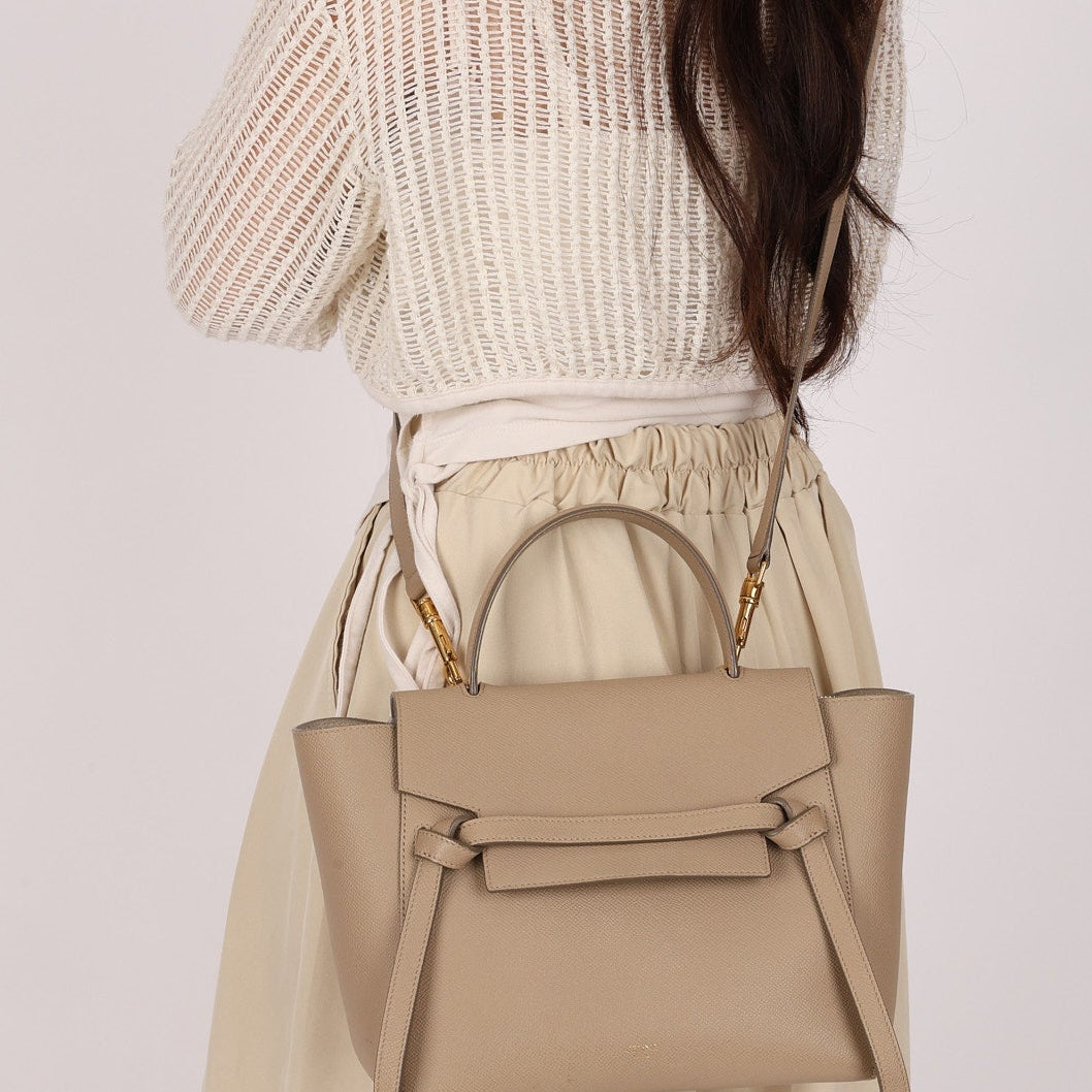 Celine Micro Belt Bag Taupe Grained Calfskin