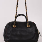 Chanel Stitched CC Bowling Bag Black Calfskin AGHW