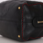 Chanel Stitched CC Bowling Bag Black Calfskin AGHW