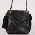 Chanel CC Tassel Bag Black Lambskin 24K GP