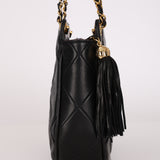 Chanel CC Tassel Bag Black Lambskin 24K GP