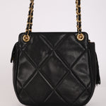 Chanel CC Tassel Bag Black Lambskin 24K GP