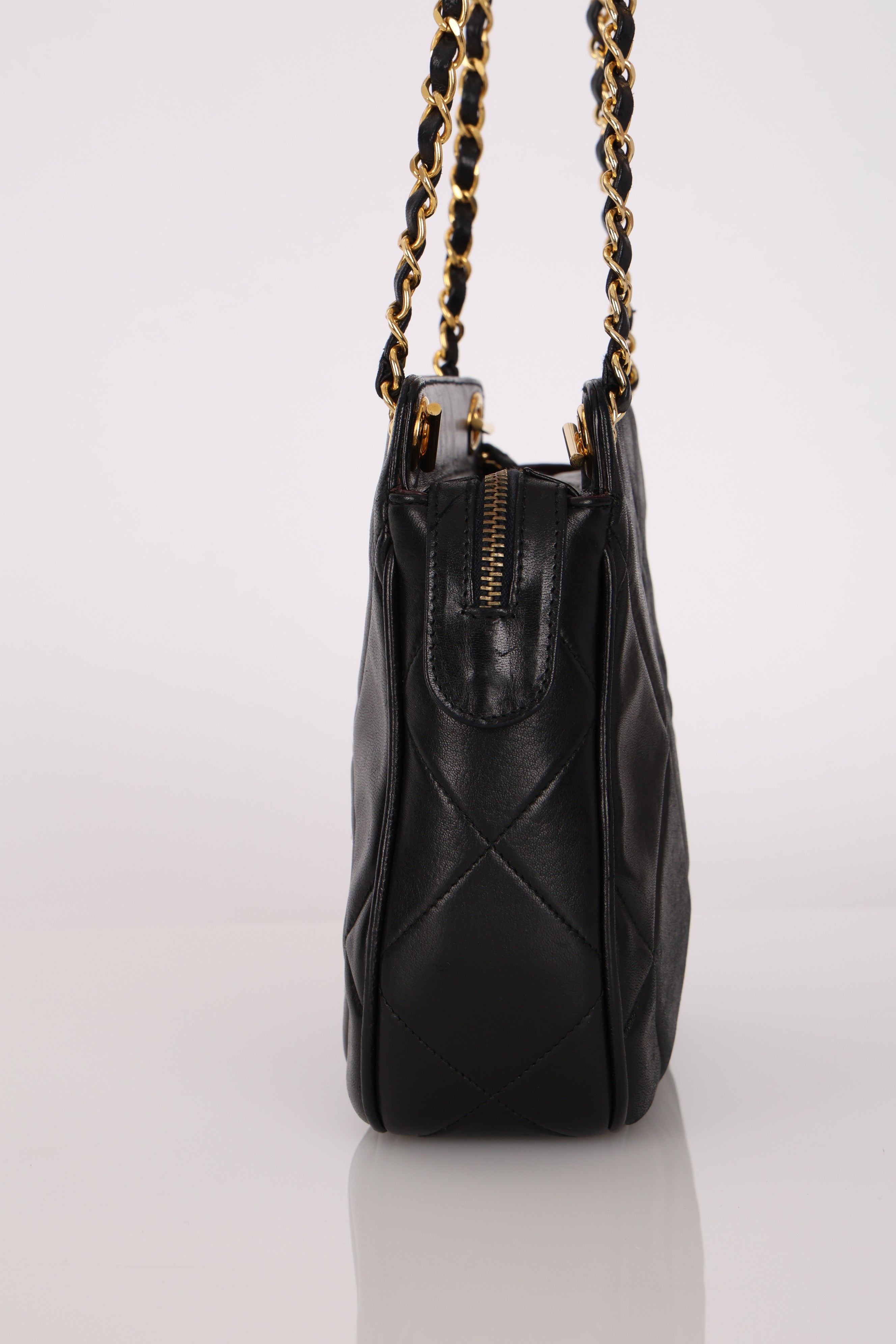 Chanel CC Tassel Bag Black Lambskin 24K GP
