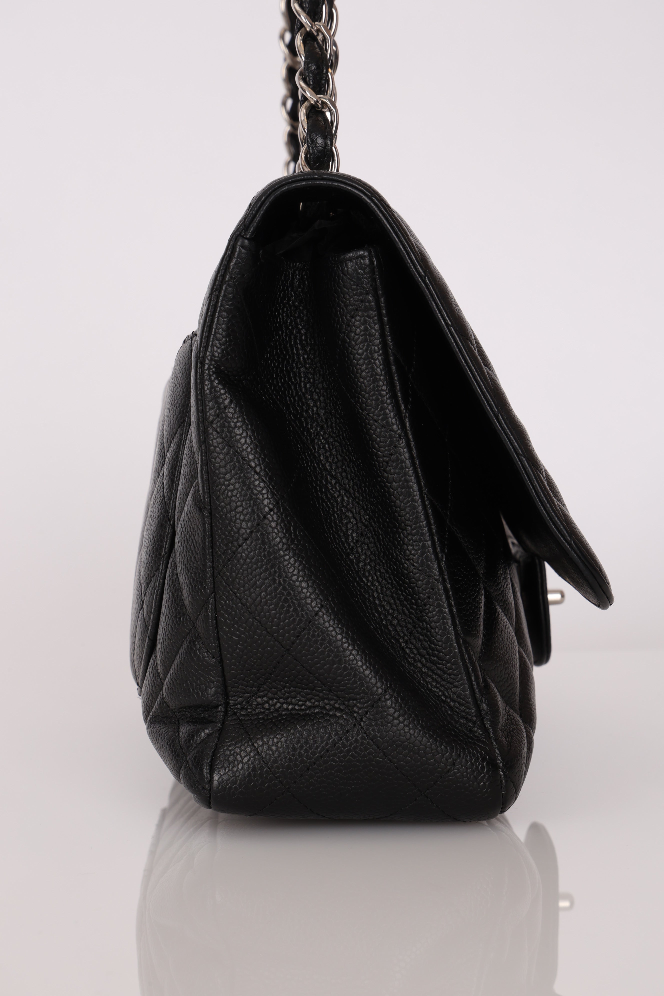 Chanel Jumbo Single Flap Black Caviar SHW