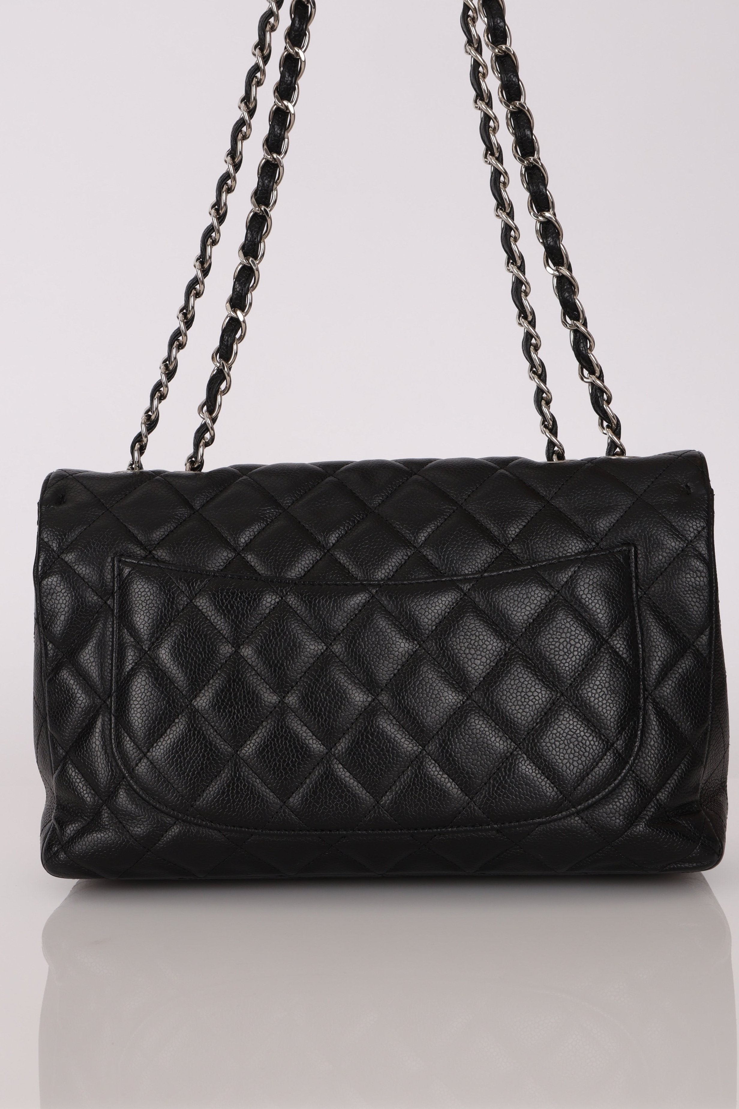 Chanel Jumbo Single Flap Black Caviar SHW