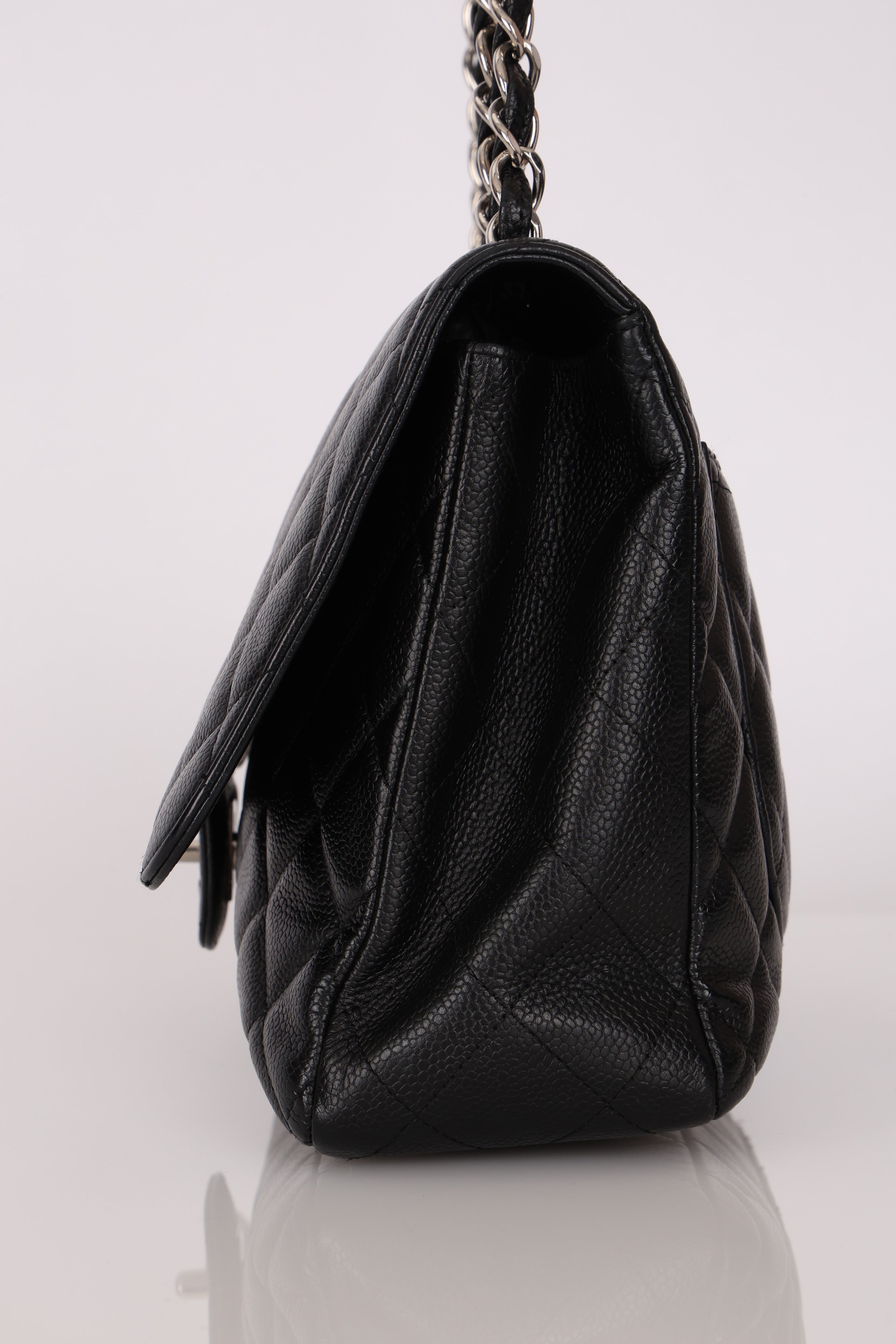 Chanel Jumbo Single Flap Black Caviar SHW