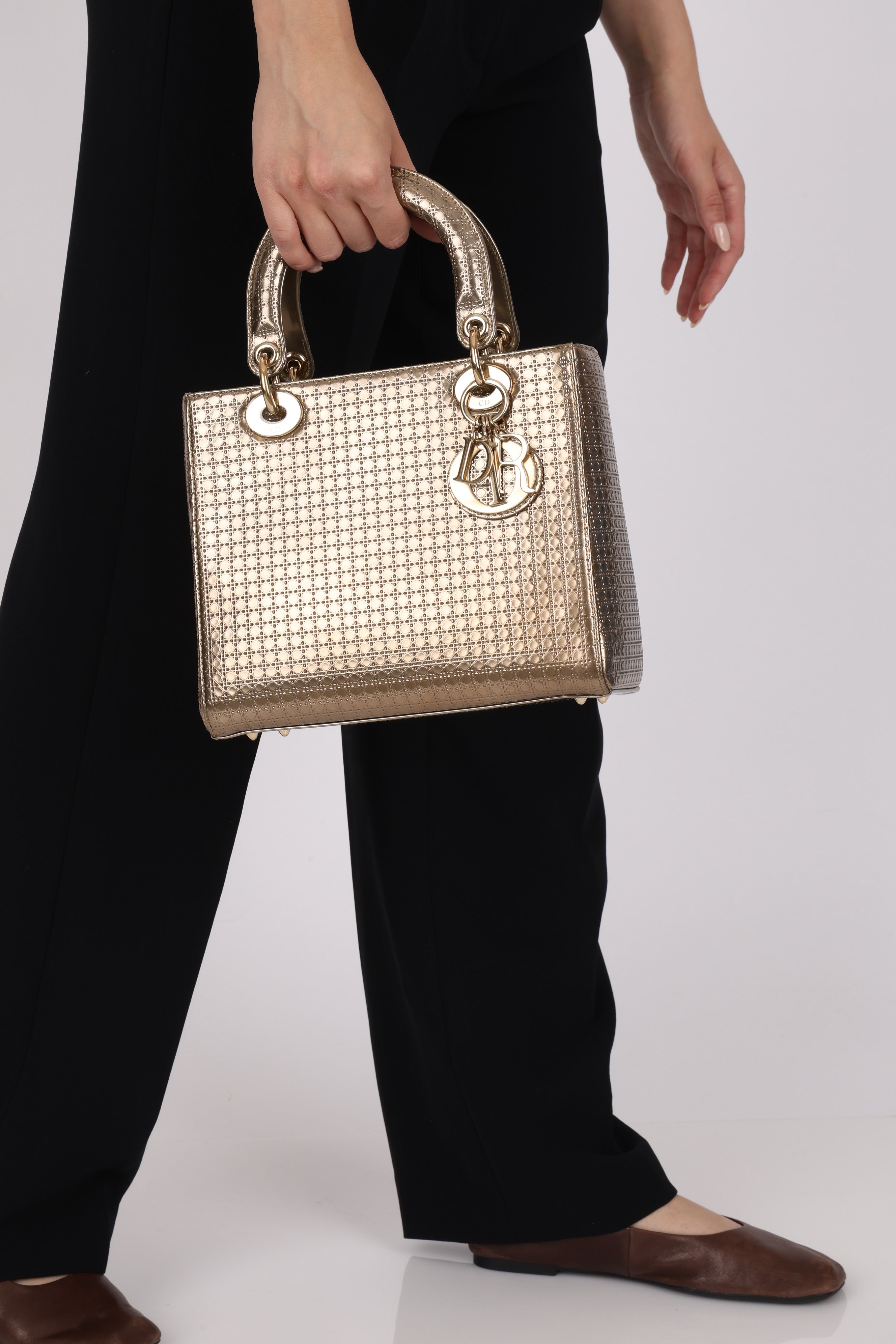 Dior Medium Lady Gold Metallic