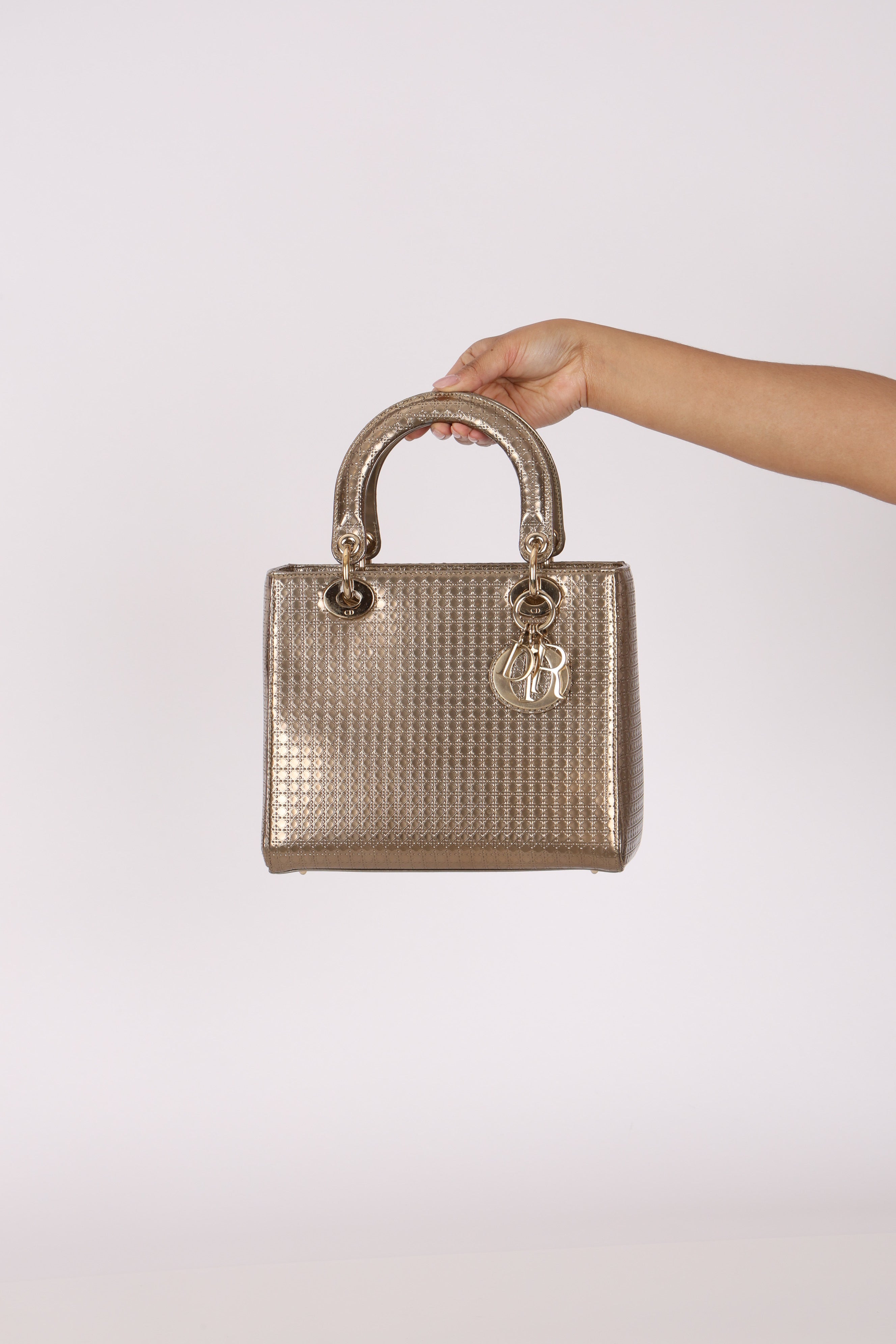 Dior Medium Lady Gold Metallic