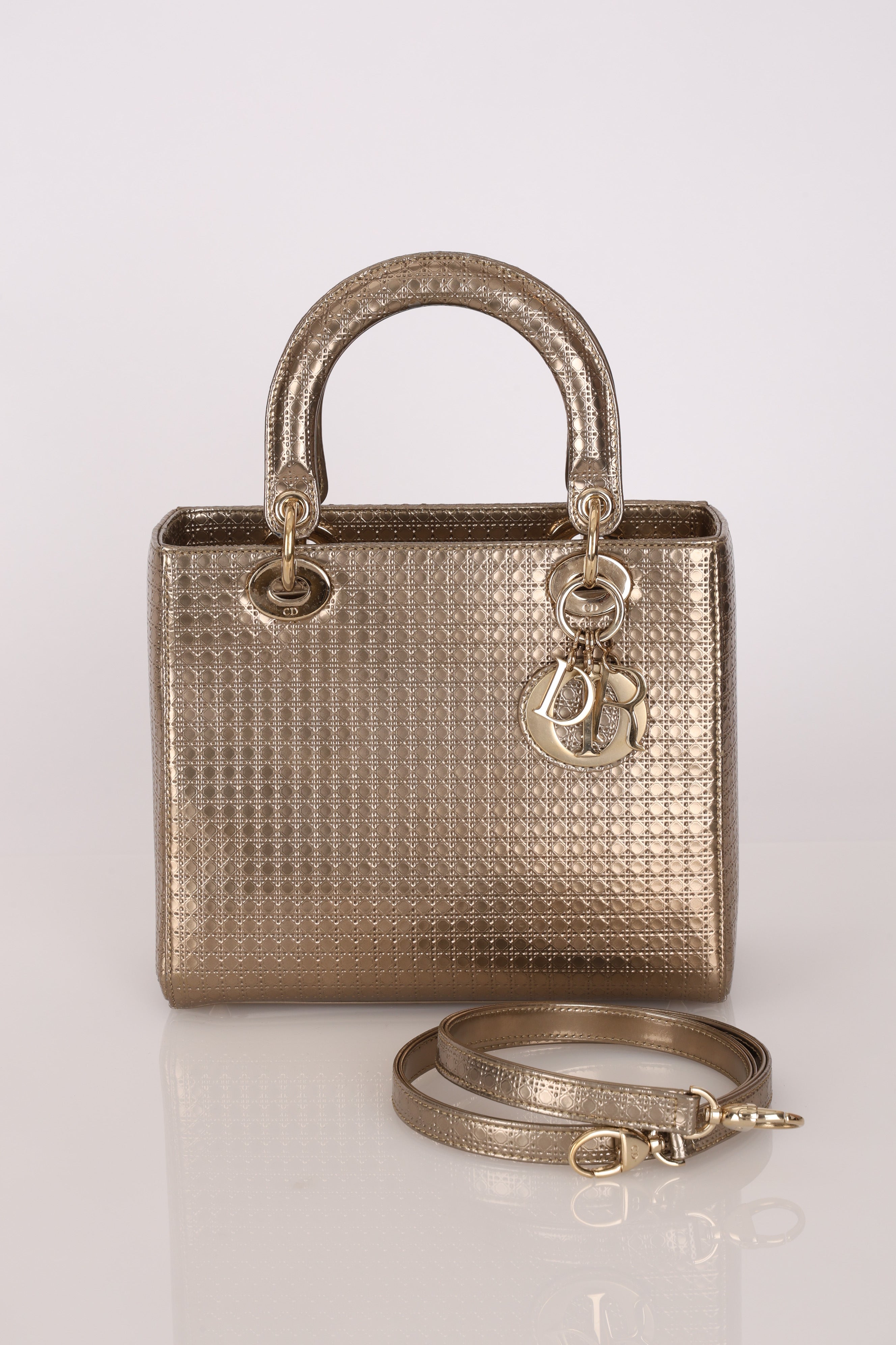 Dior Medium Lady Gold Metallic