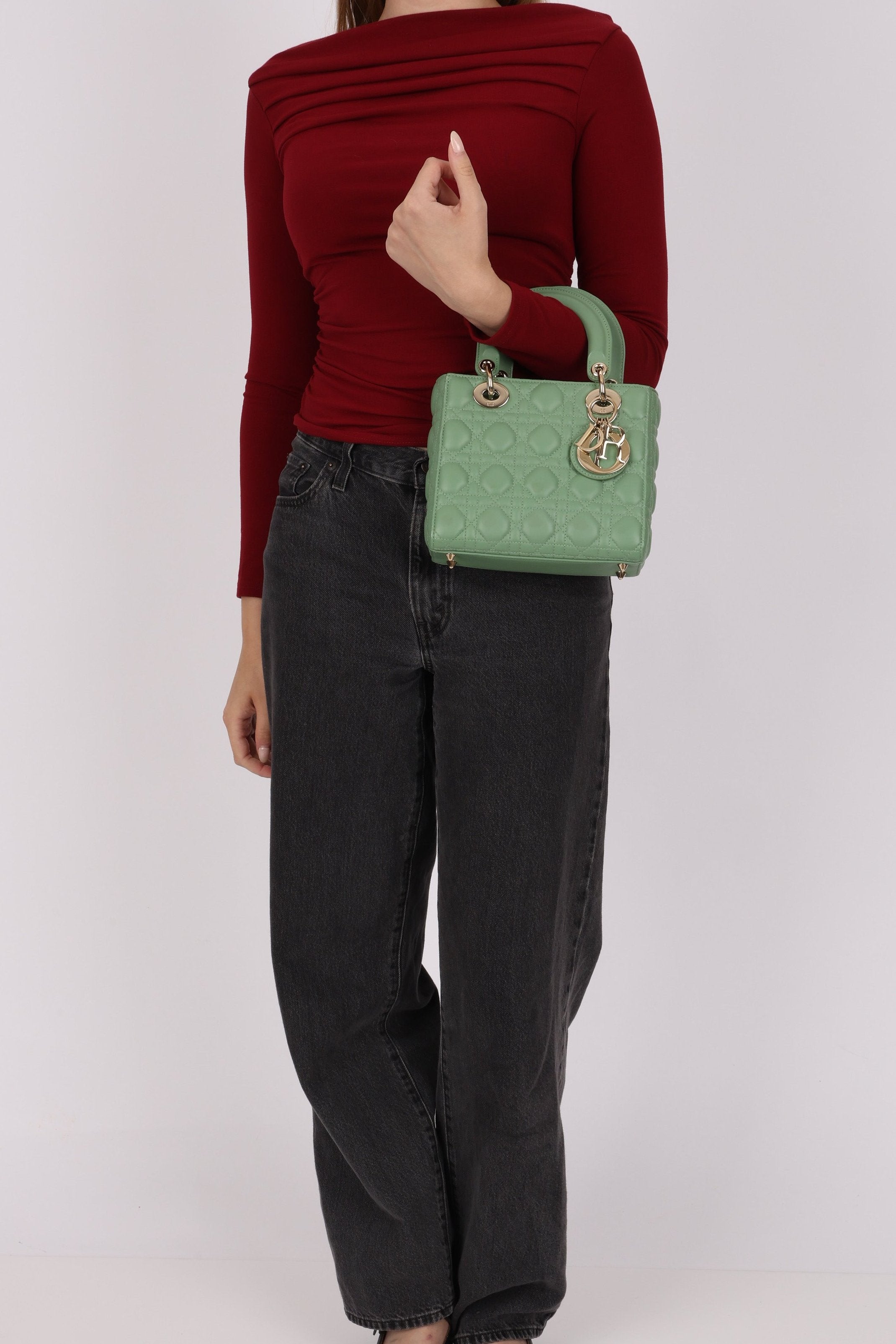 Dior Small Lady Green Lambskin