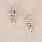 Chanel CC Pearl Drop Clip-On Earrings