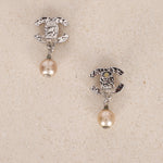 Chanel CC Pearl Drop Clip-On Earrings