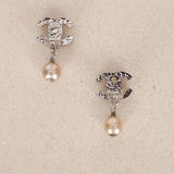 Chanel CC Pearl Drop Clip-On Earrings