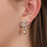 Chanel 2005 CC Pearl Drop Clip-On Earrings - Drop 24
