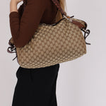 Gucci Medium Monogram Bamboo Bar Tote