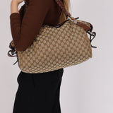 Gucci Medium Monogram Bamboo Bar Tote