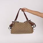 Gucci Medium Monogram Bamboo Bar Tote