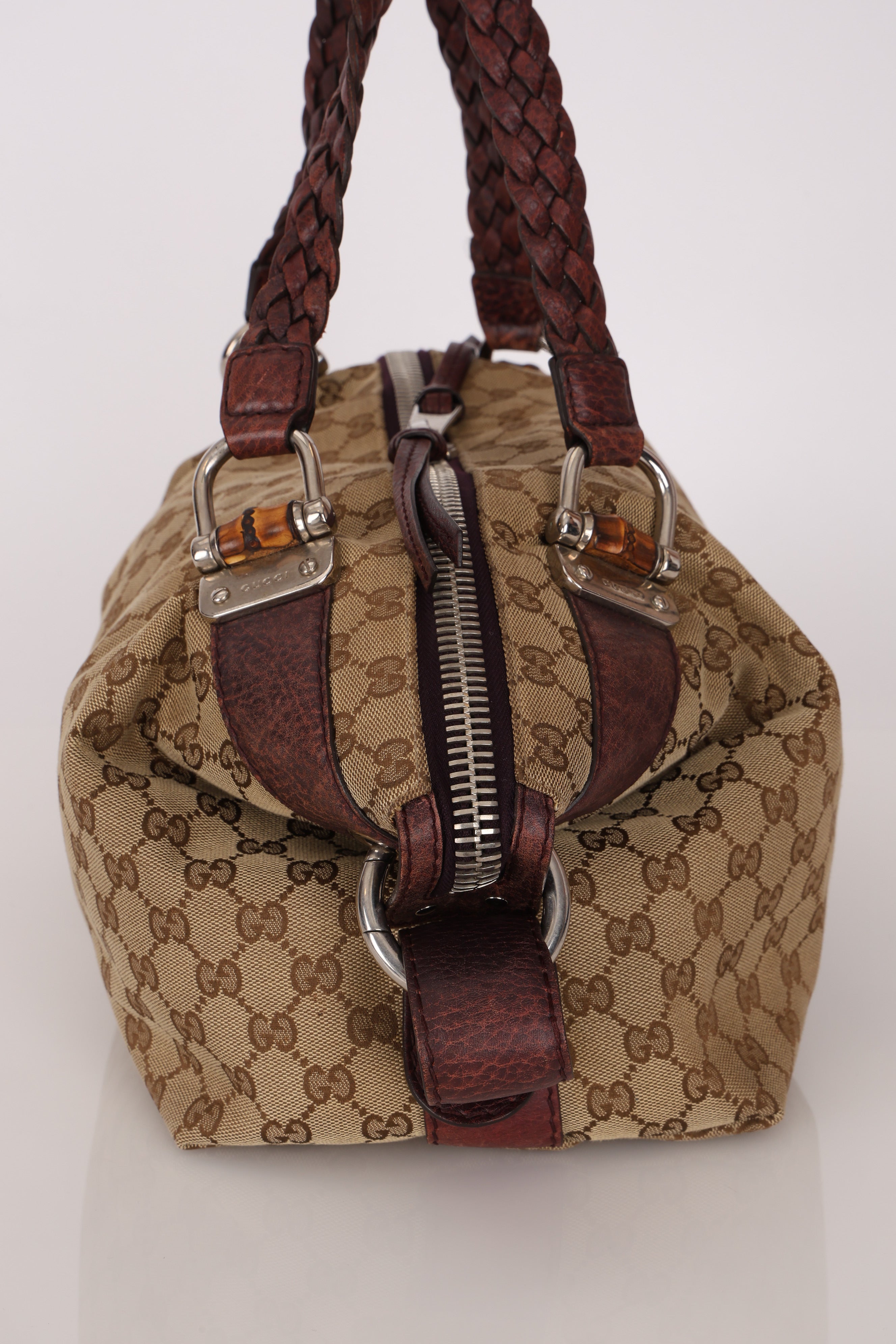 Gucci Medium Monogram Bamboo Bar Tote