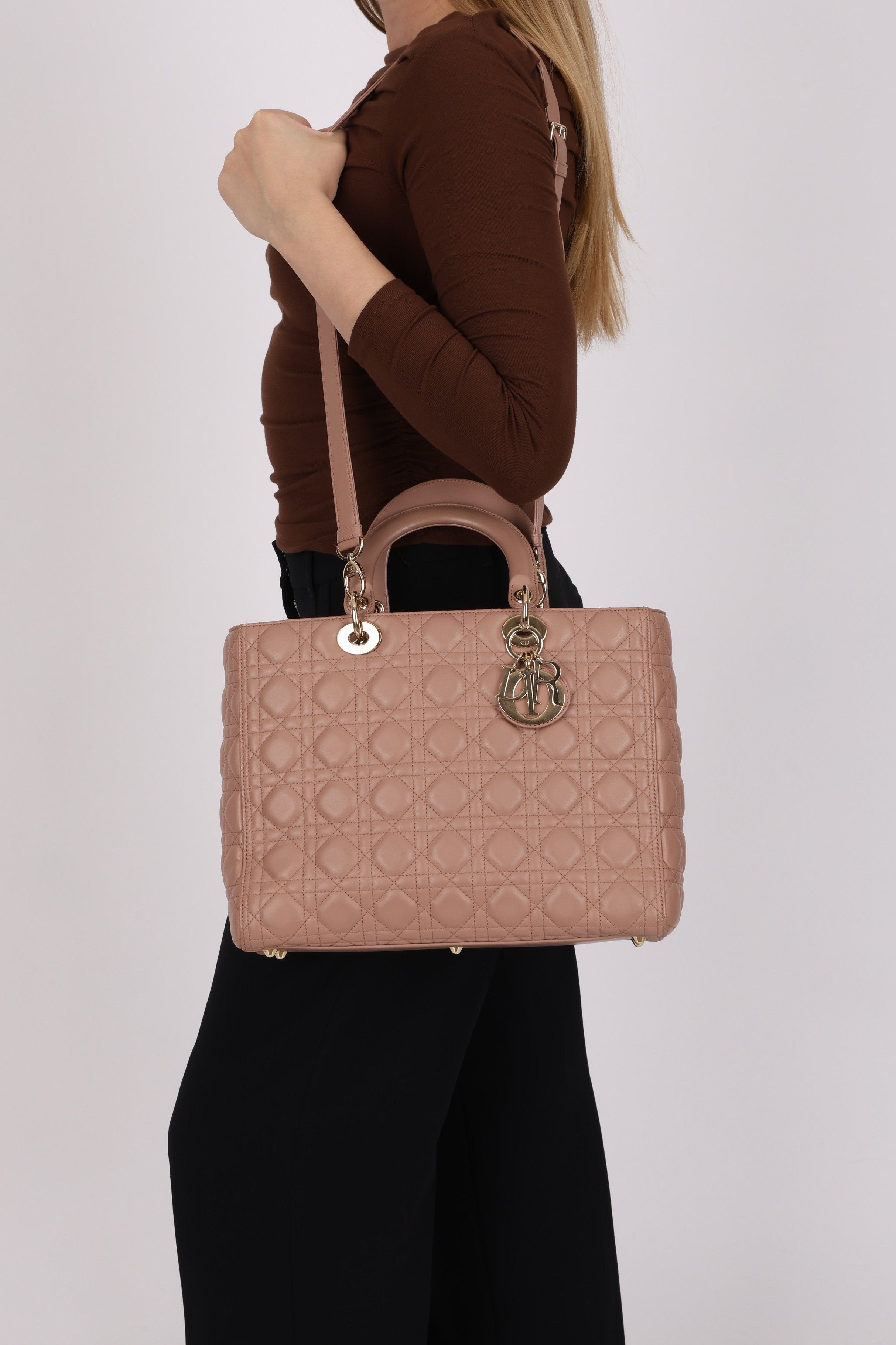 Dior Large Lady Dusty Pink Lambskin