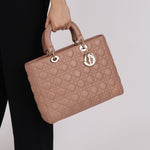 Dior Large Lady Dusty Pink Lambskin