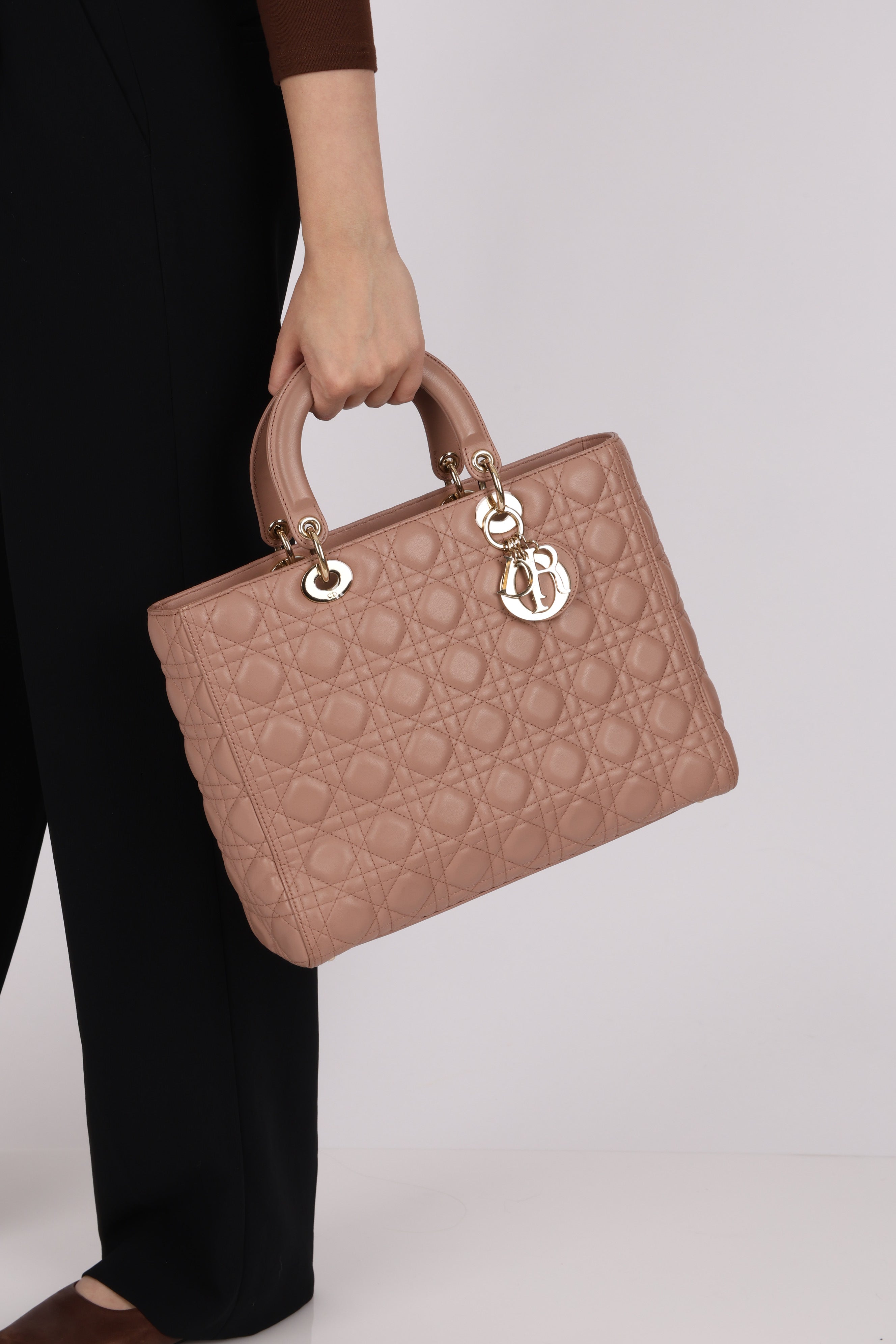 Dior Large Lady Dusty Pink Lambskin