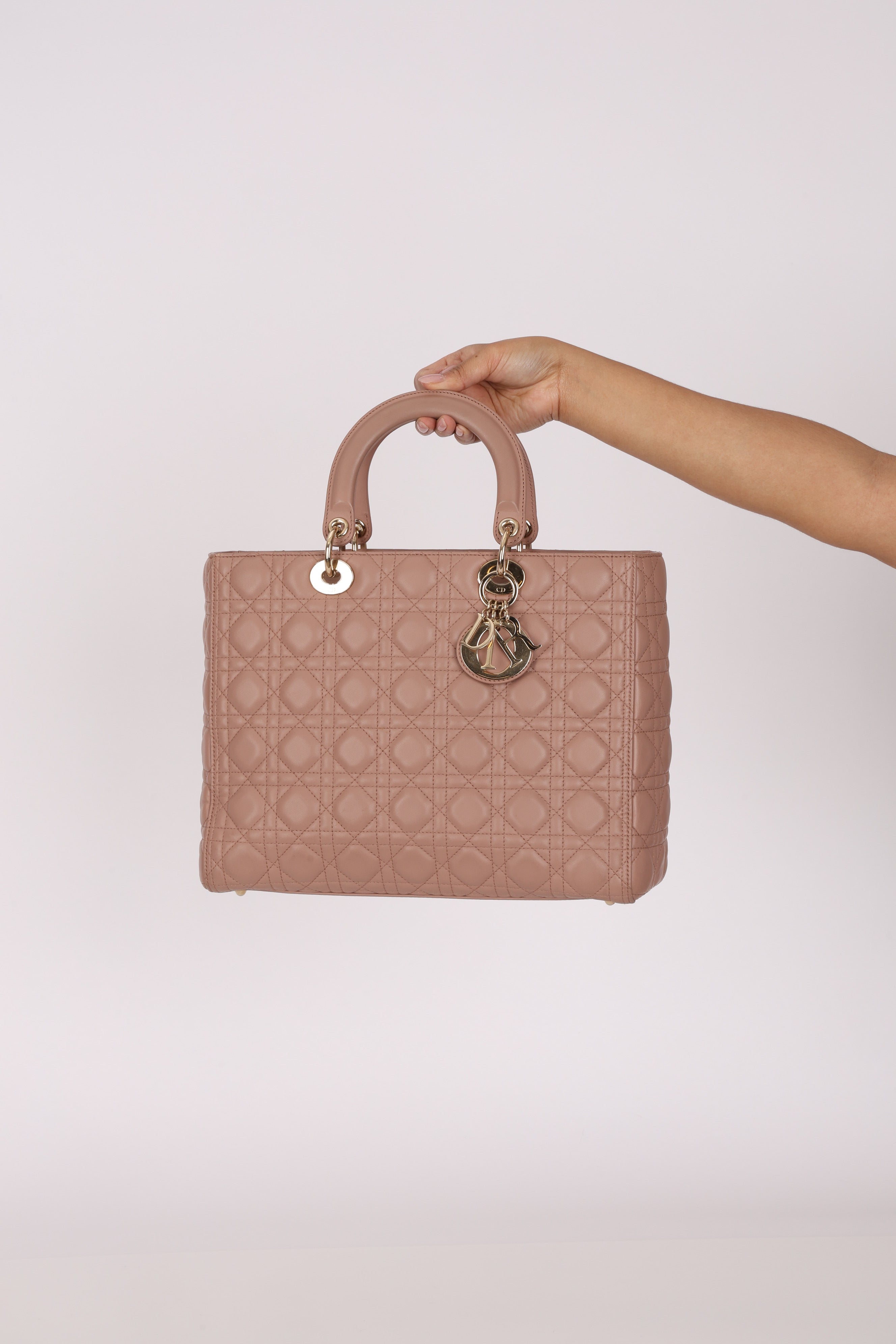 Dior Large Lady Dusty Pink Lambskin