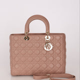 Dior Large Lady Dusty Pink Lambskin