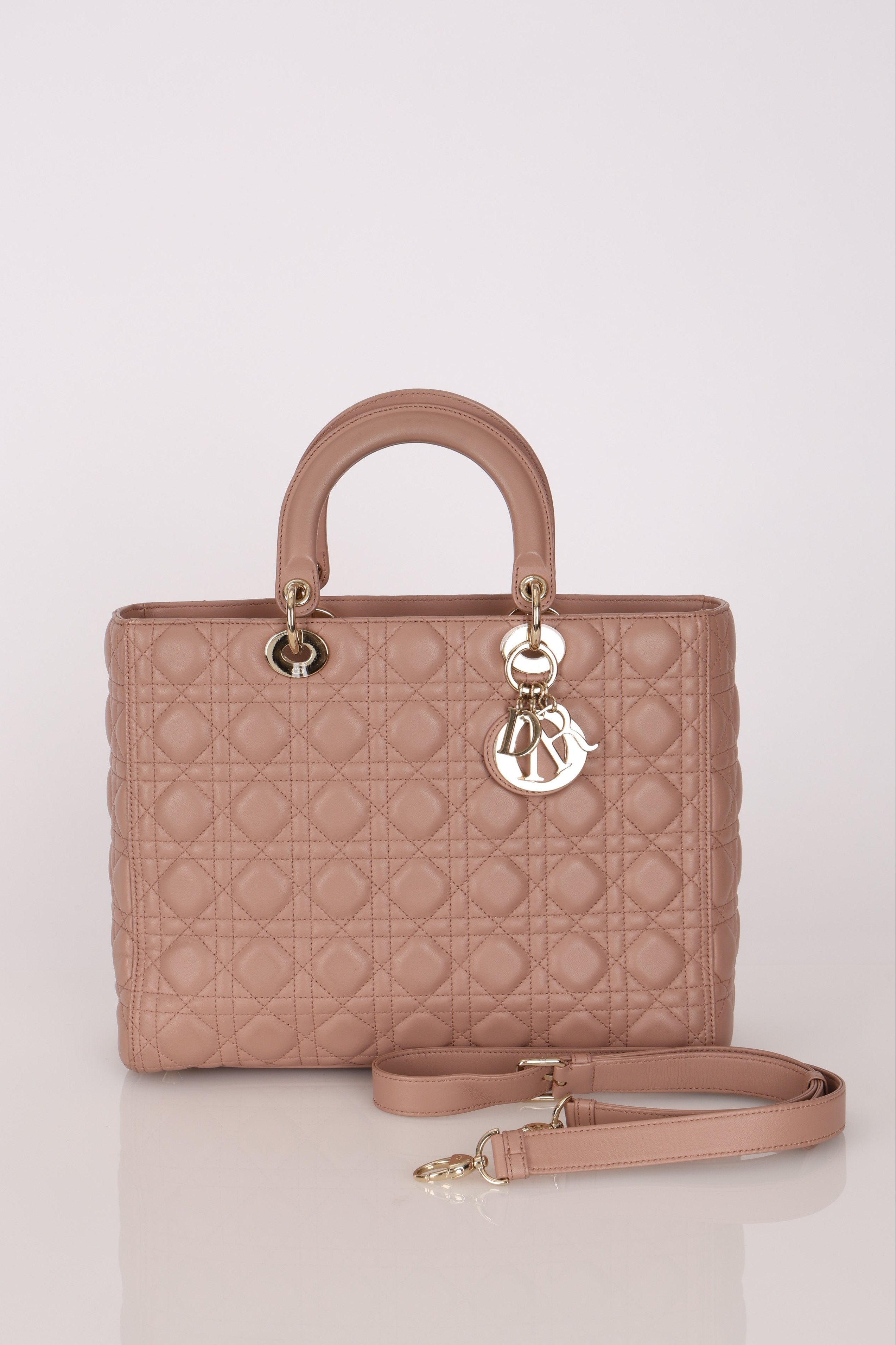 Dior Large Lady Dusty Pink Lambskin
