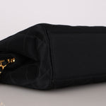 Chanel CC Shoulder Bag Black Satin 24K GP