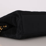 Chanel CC Shoulder Bag Black Satin 24K GP