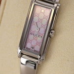 Gucci Pink Monogram Silver Watch