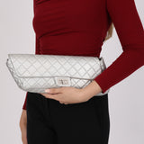 Chanel 2.55 Reissue Clutch with Chain Metallic Silver Lambskin BSHW