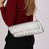 Chanel 2.55 Reissue Clutch with Chain Metallic Silver Lambskin BSHW