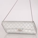 Chanel 2.55 Reissue Clutch with Chain Metallic Silver Lambskin BSHW