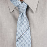 Gucci Monogram Blue Satin Tie
