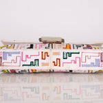 Fendi Zucca Multicolor Embroidered White Baguette