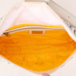 Fendi Zucca Multicolor Embroidered White Baguette
