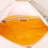 Fendi Zucca Multicolor Embroidered White Baguette
