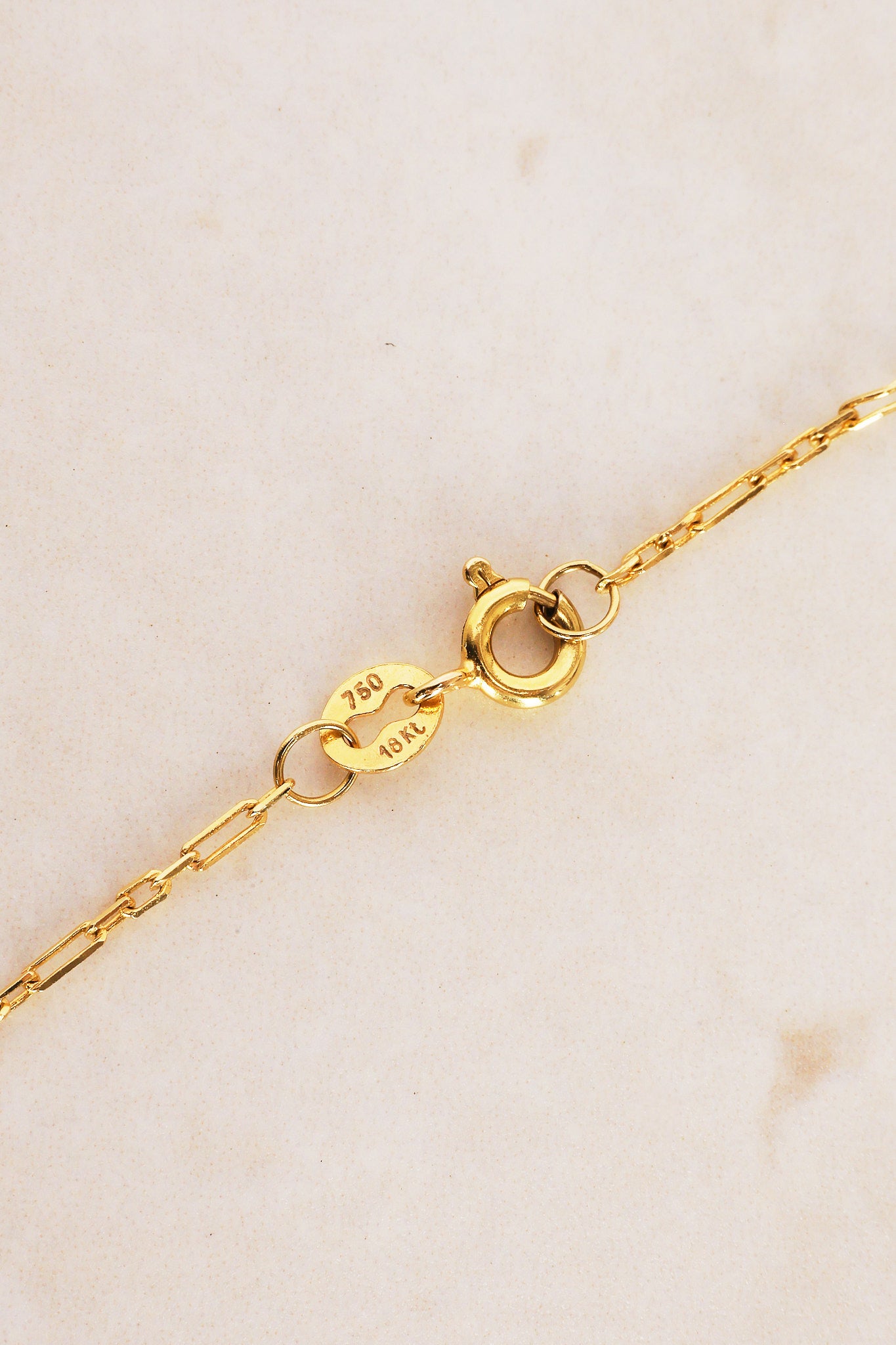18K Yellow Gold and Diamond Drop Charm Chain Necklace