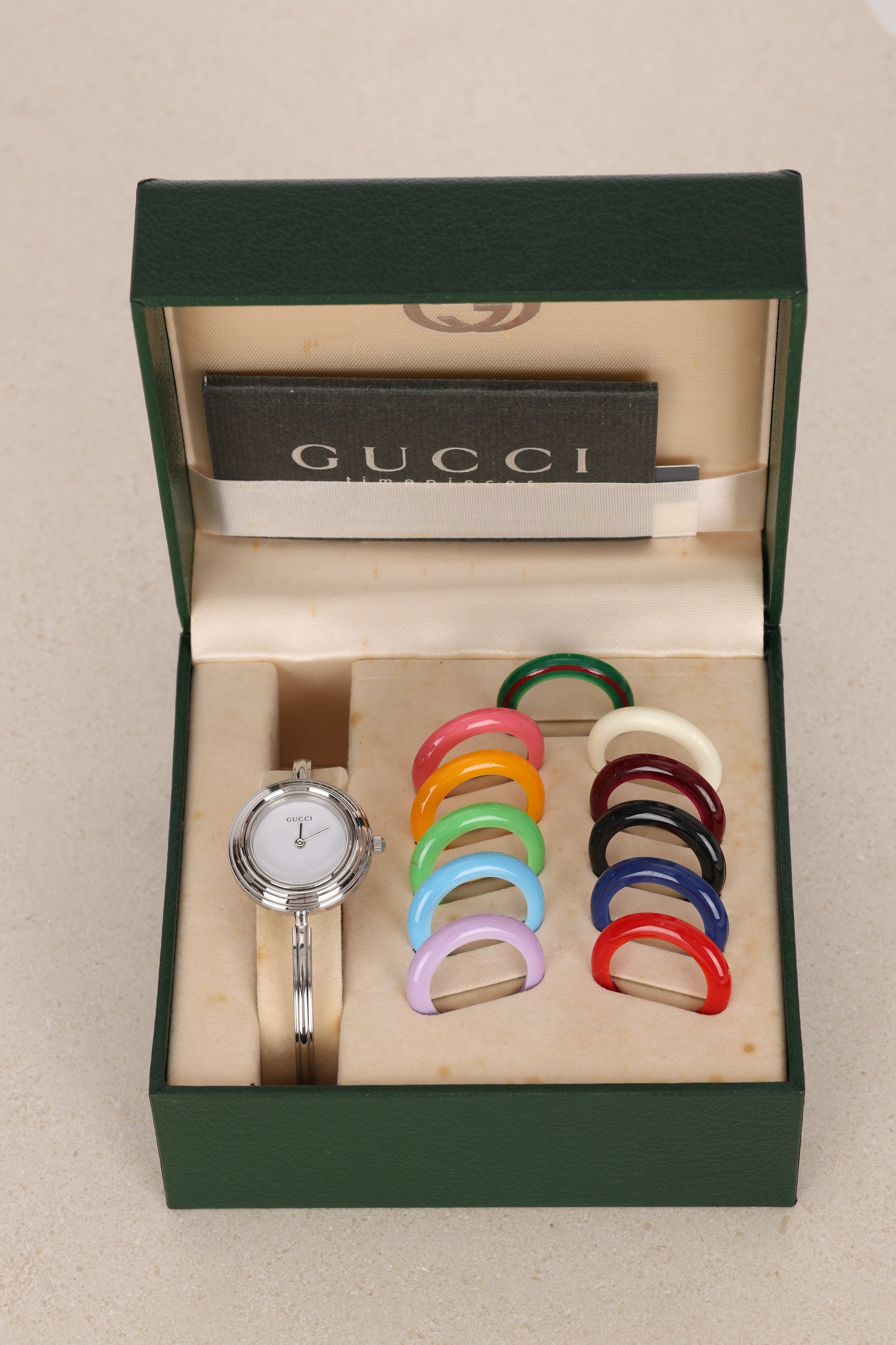 Gucci Multicolor Silver Bezel Watch