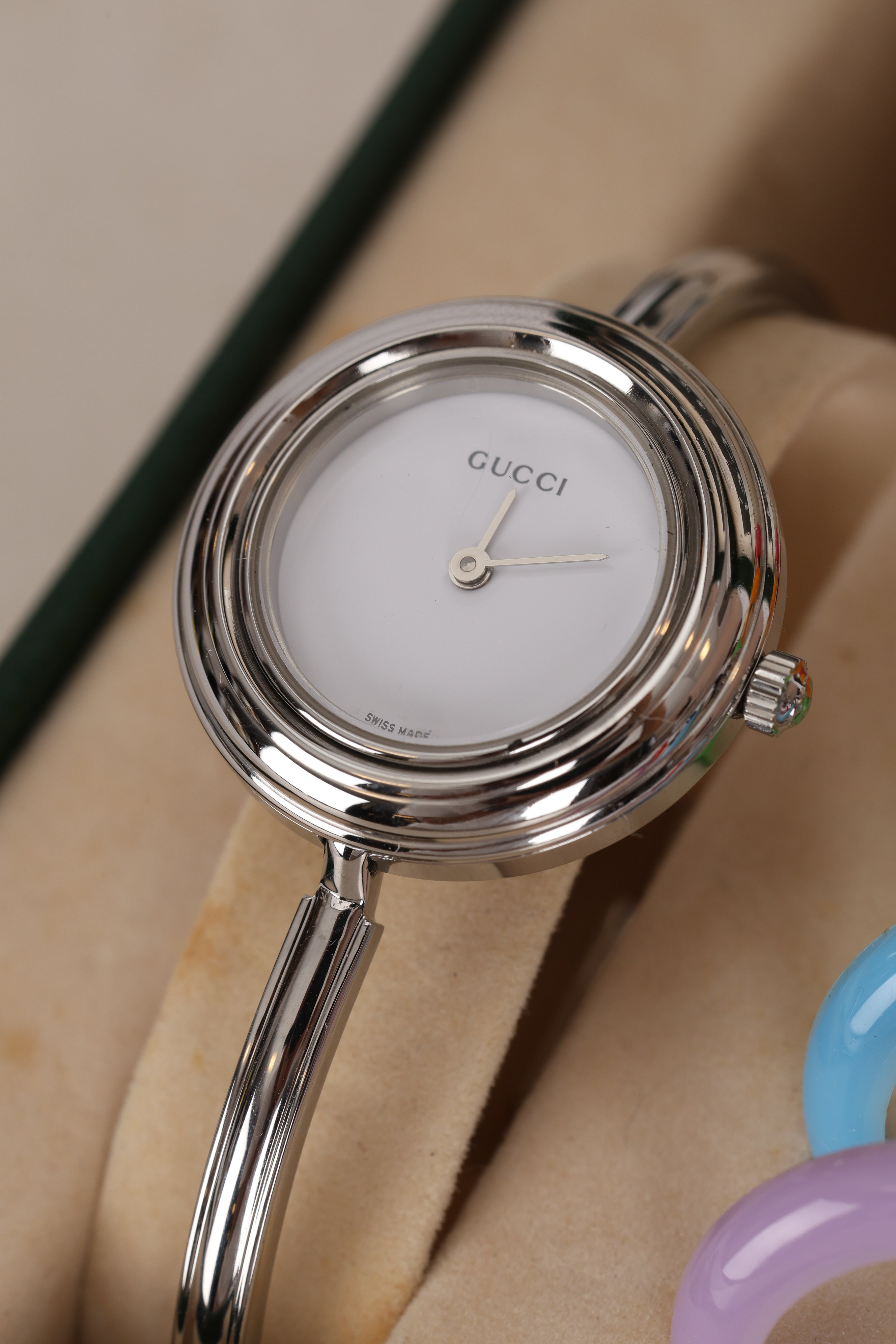 Gucci Multicolor Silver Bezel Watch