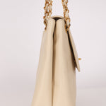 Chanel Turnlock Shoulder Bag White Caviar 24K GP