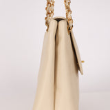Chanel Turnlock Shoulder Bag White Caviar 24K GP