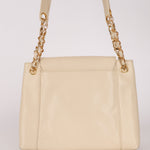 Chanel Turnlock Shoulder Bag White Caviar 24K GP