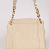 Chanel Turnlock Shoulder Bag White Caviar 24K GP