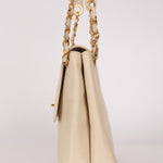 Chanel Turnlock Shoulder Bag White Caviar 24K GP