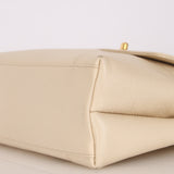 Chanel Turnlock Shoulder Bag White Caviar 24K GP