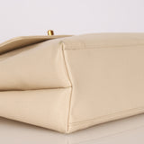 Chanel Turnlock Shoulder Bag White Caviar 24K GP