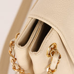 Chanel Turnlock Shoulder Bag White Caviar 24K GP